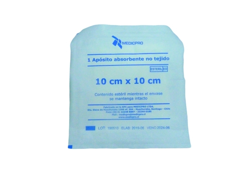 APOSITO GASA NO TEJIDA ESTERIL 10X10 CM