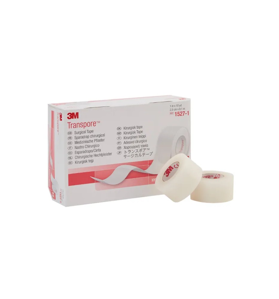 TRANSPORE TELA ADHESIVA PLASTICA 2.5X9.1 X 1 TRANSPORE TELA ADHESIVA PLASTICA 2.5X9.1 X 1