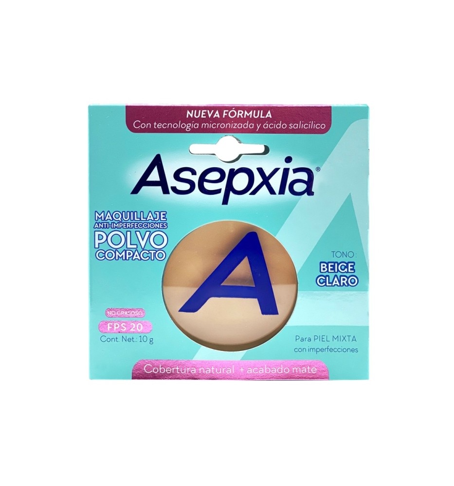 ASEPXIA MAQUILLAJE POLVO BEIGE CLARO ASEPXIA MAQUILLAJE POLVO BEIGE CLARO