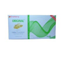 GUANTES LATEX EXAMINACION CRANBERRY L X2