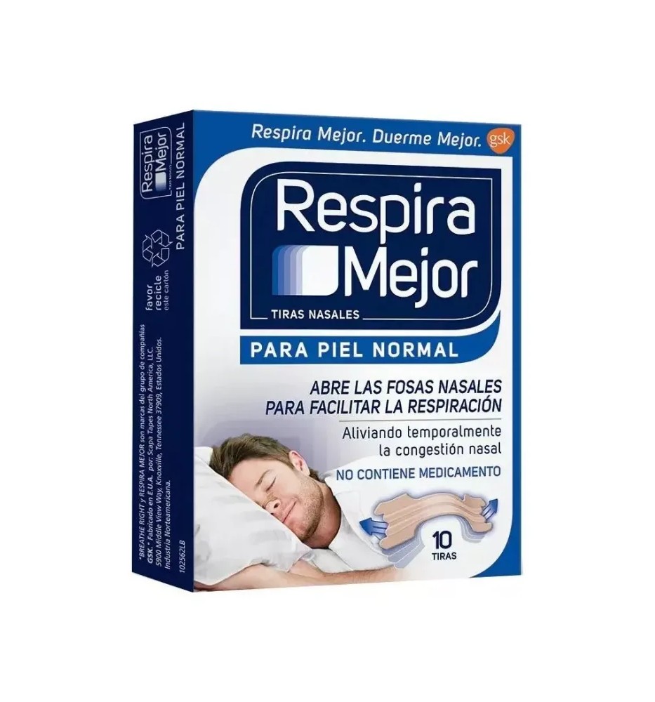 RESPIRA MEJOR  PIEL NORMAL X 10 TIRAS