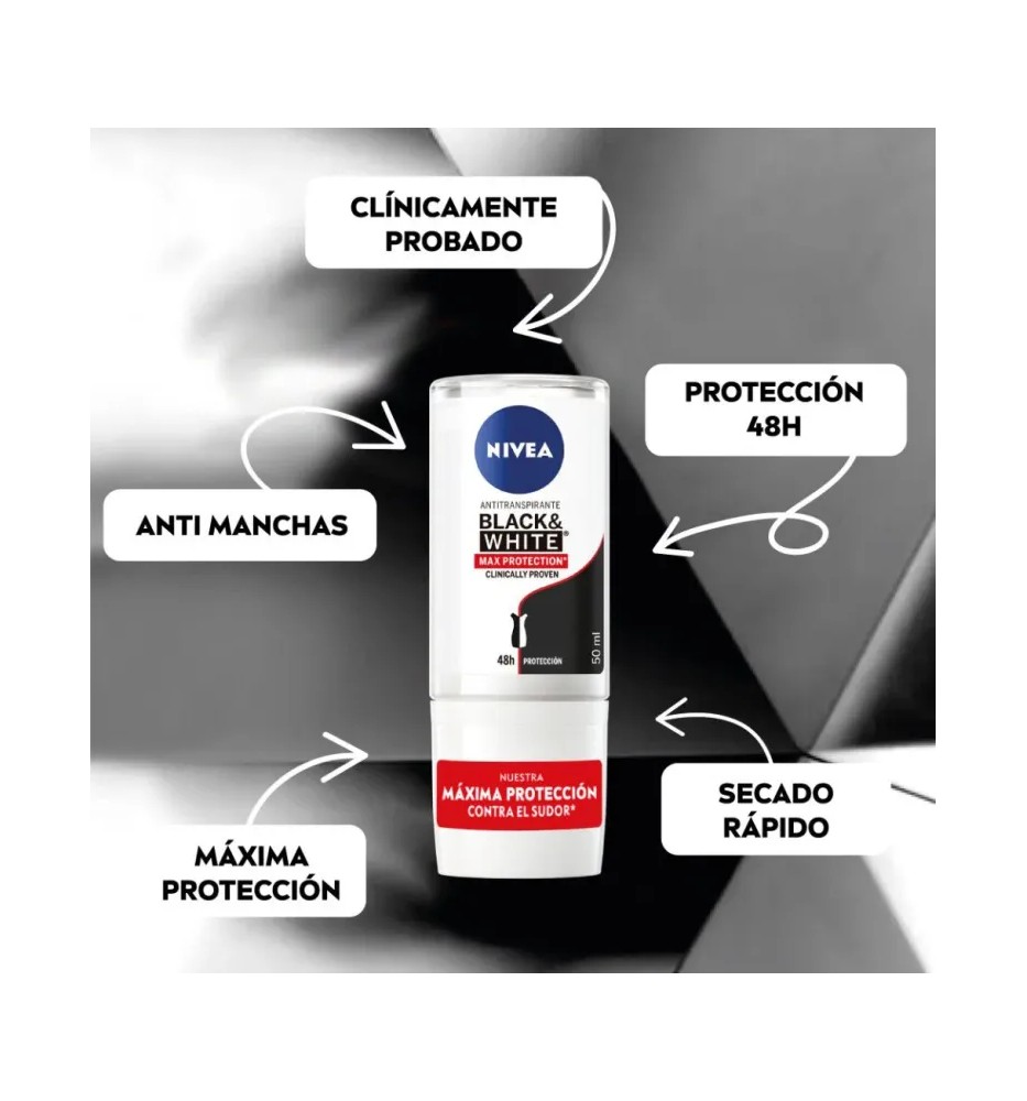 NIVEA DEO ROLL-ON B&W MAX PROTEC.X 50ML (DAMA) NIVEA DEO ROLL-ON B&W MAX PROTEC.X 50ML (DAMA)