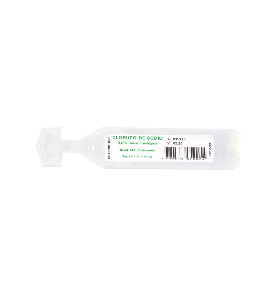 CLORURO DE SODIO 0.9 % X 10 ML X 1 AMPOLLA CLORURO DE SODIO 0.9 % X 10 ML X 1 AMPOLLA
