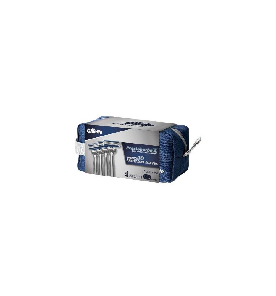 GILLETTE PRESTOBARBA 3 MAQUINA DESECHABLE CONFORT GEL X4 + EST. GILLETTE PRESTOBARBA 3 MAQUINA DESECHABLE CONFORT GEL X4 + EST.