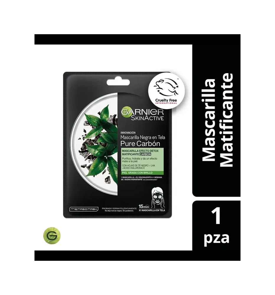 GARNIER MASCARILLA TELA CARBON SACHET 32G