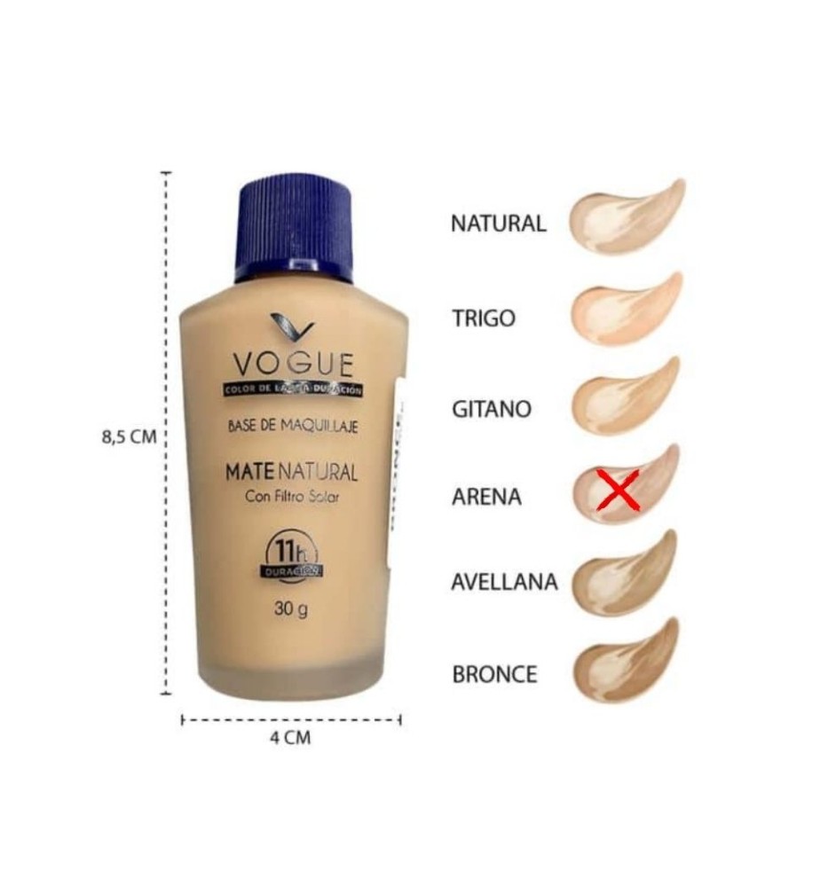 VOGUE BASE DE MAQUILLAJE MATE NATURAL ARENA