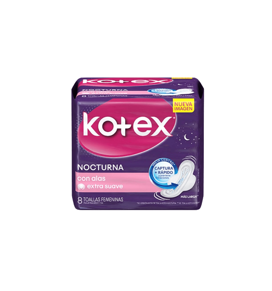 KOTEX NOCTURNA CON ALAS 8 X8