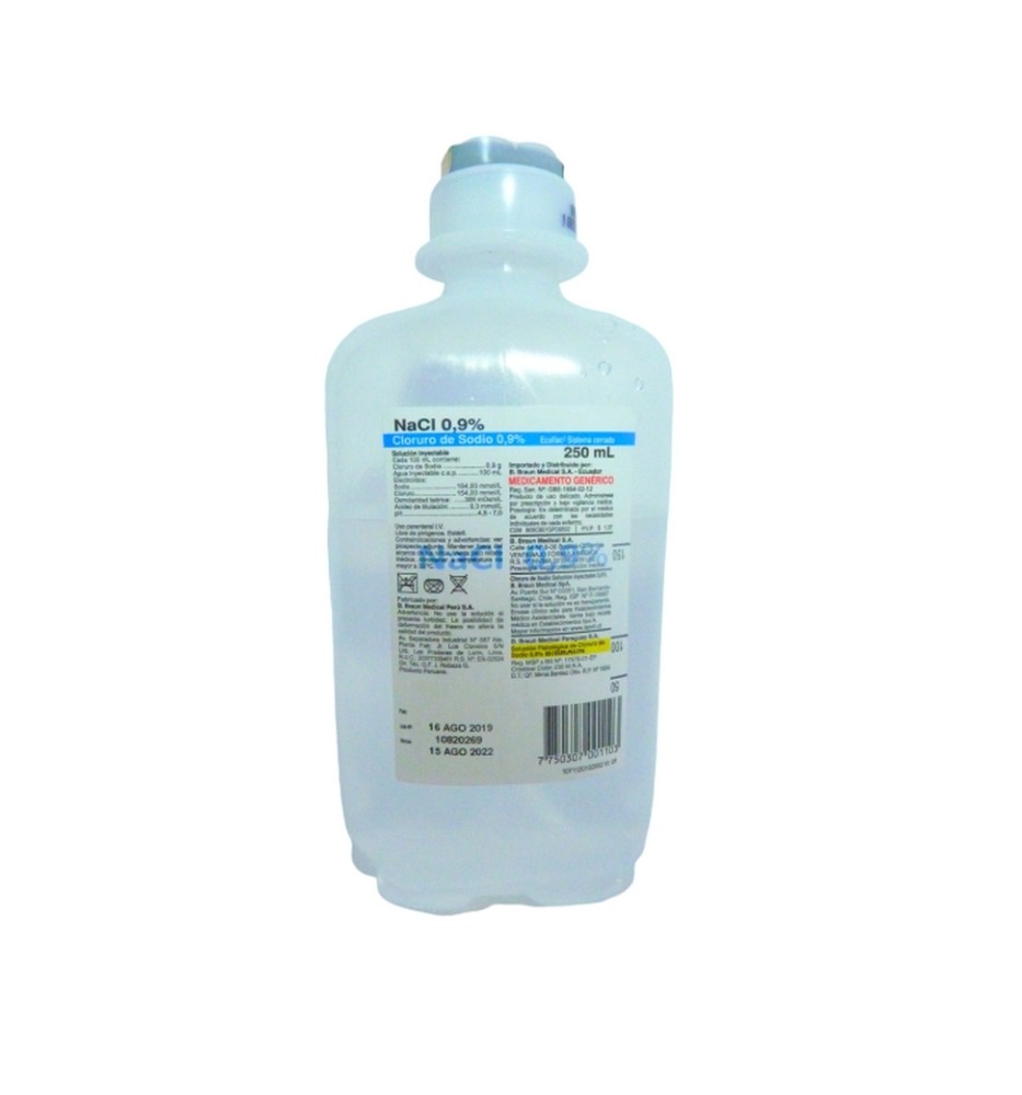 CLORURO DE SODIO 0.9% X250 CLORURO DE SODIO 0.9% X250