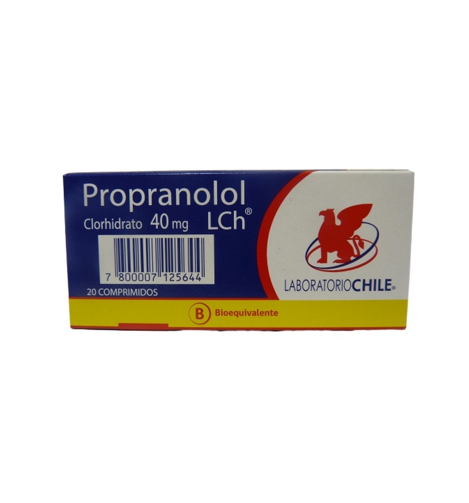 PROPRANOLOL 40 MG X20 COMPRIMIDOS