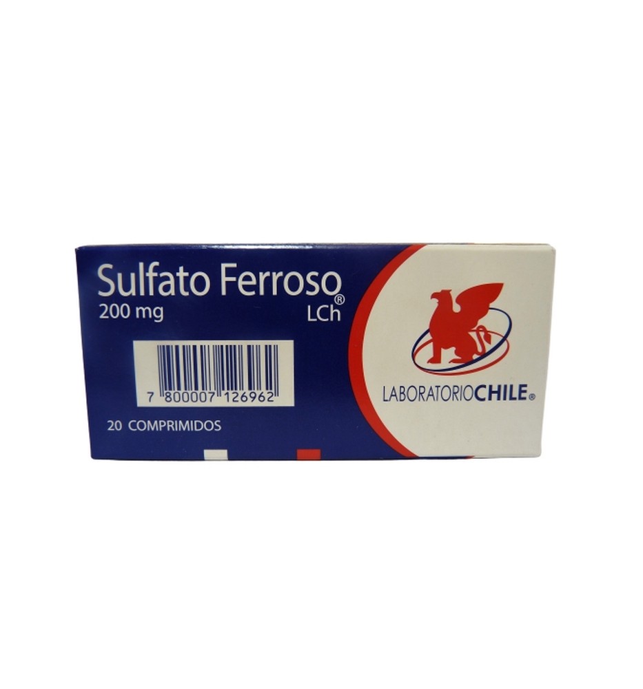 SULFATO FERROSO 200 MG X20 COMPRIMIDOS SULFATO FERROSO 200 MG X20 COMPRIMIDOS