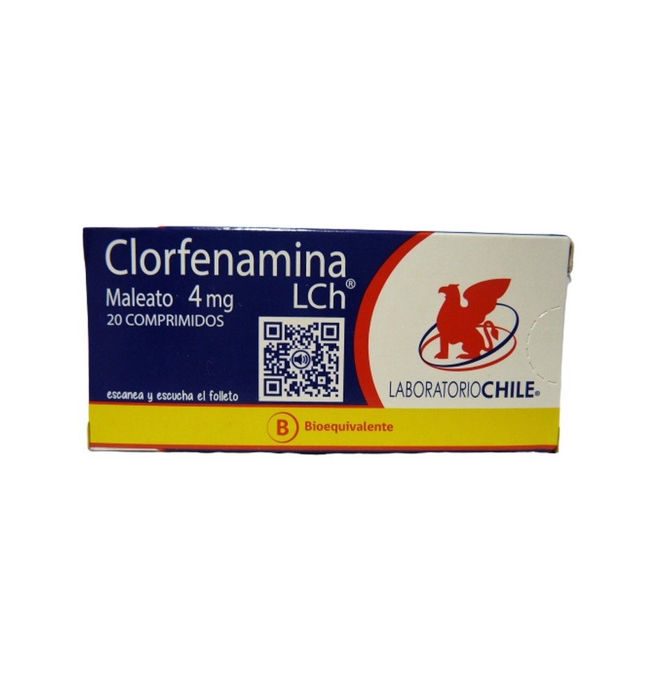 CLORFENAMINA 4MG X20 COMPRIMIDOS CLORFENAMINA 4MG X20 COMPRIMIDOS