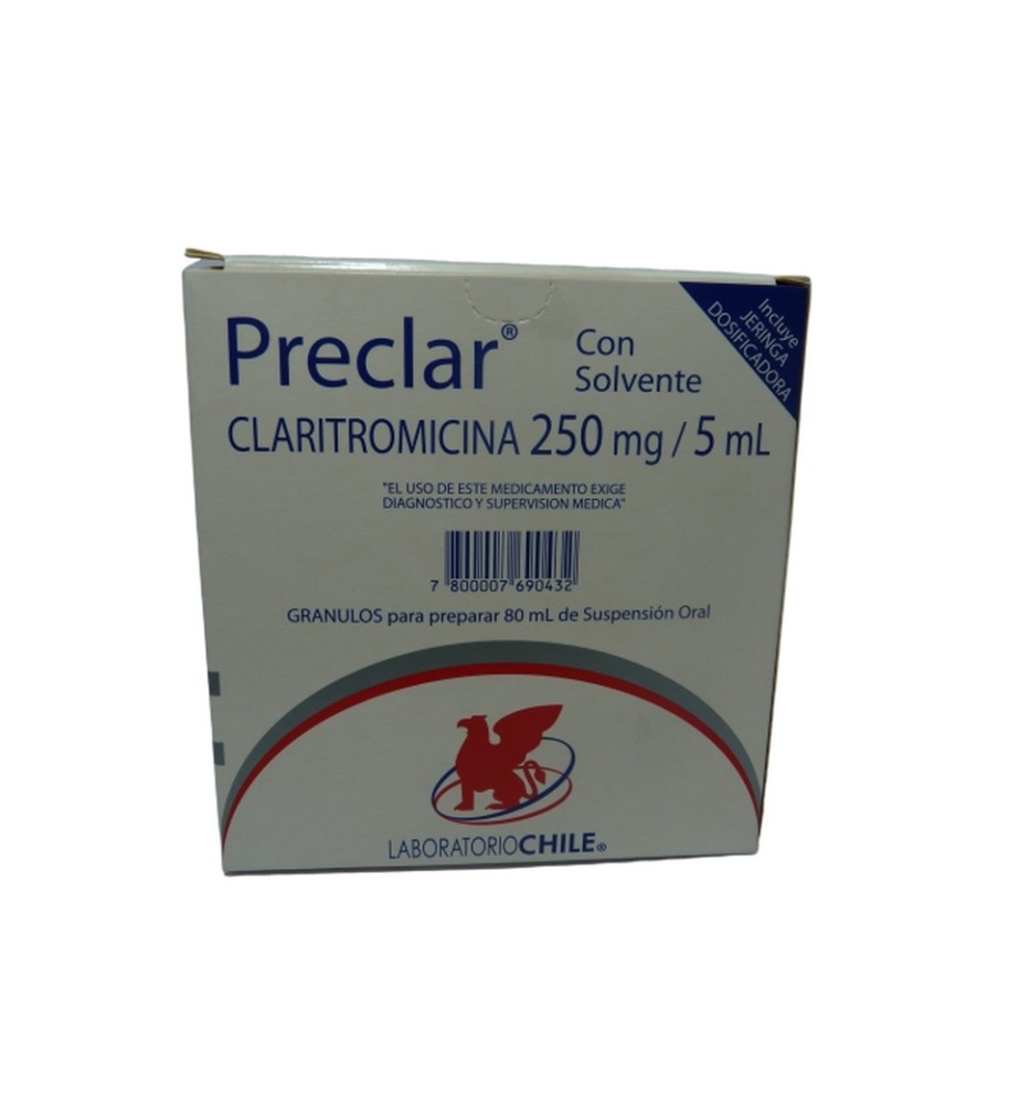 PRECLAR 250MG /5ML SUSPENSION ORAL X80 ML JARABE PRECLAR 250MG /5ML SUSPENSION ORAL X80 ML JARABE