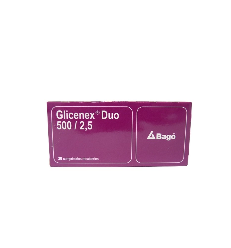 GLICENEX DUO 500/2.5 MG X30 COMPRIMIDOS RECUBIERTOS GLICENEX DUO 500/2.5 MG X30 COMPRIMIDOS RECUBIERTOS