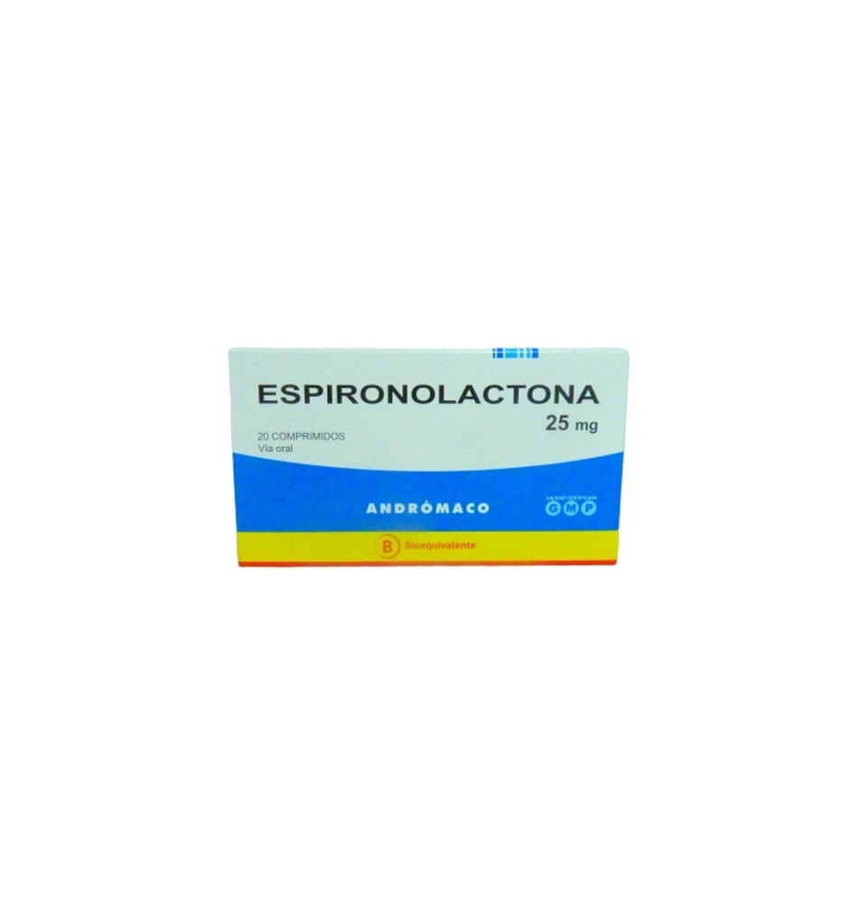 ESPIRONOLACTONA 25MG X20COMPRIMIDOS. ESPIRONOLACTONA 25MG X20COMPRIMIDOS.