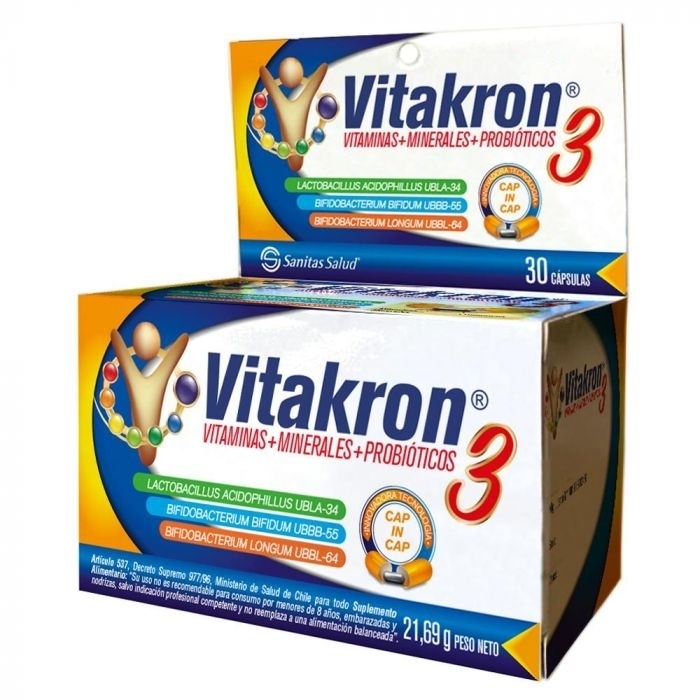 VITAKRON  VITAMINAS + MINERALES + PROBIOTICOS X30 CAP