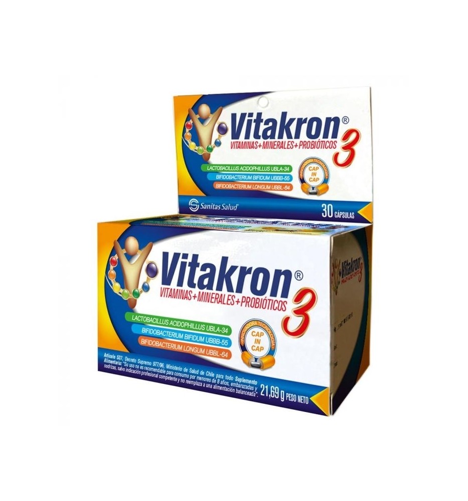 VITAKRON VITAMINAS + MINERALES + PROBIOTICO X30 CAPSULAS VITAKRON VITAMINAS + MINERALES + PROBIOTICO X30 CAPSULAS