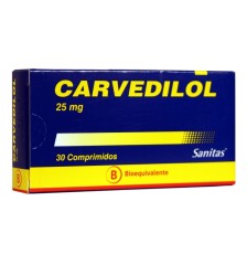 CARVEDILOL 25 MG X 30 COMPRIMIDOS