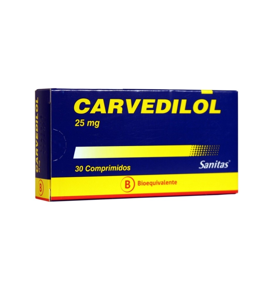 CARVEDILOL 25 MG X 30 COMPRIMIDOS CARVEDILOL 25 MG X 30 COMPRIMIDOS