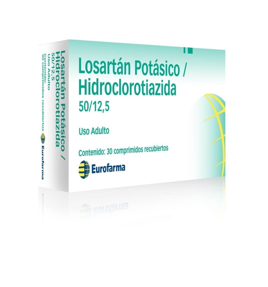 LOSARTAN/HIDROCLOTIAZIDA 50/12.5 MG X30 COMPRIMIDOS LOSARTAN/HIDROCLOTIAZIDA 50/12.5 MG X30 COMPRIMIDOS