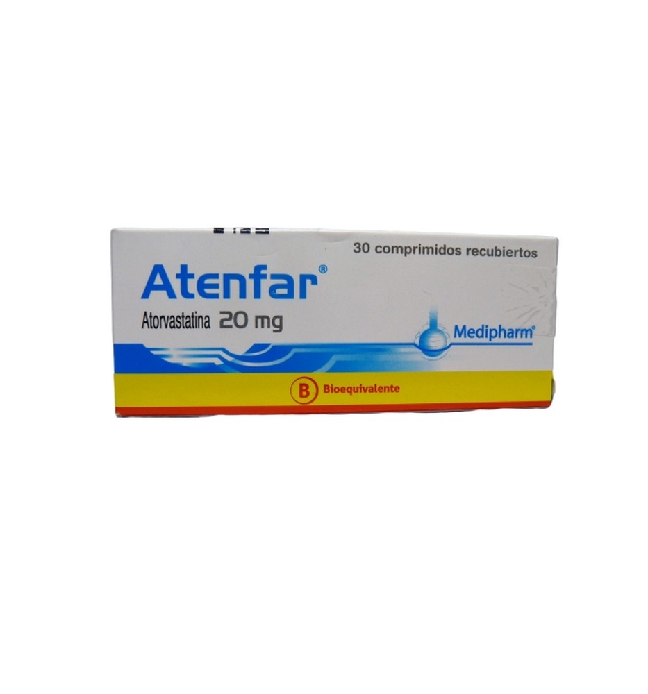 ATENFAR 20 MG X 30 COMPRIMIDOS RECUBIERTOS ATENFAR 20 MG X 30 COMPRIMIDOS RECUBIERTOS