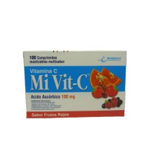 MIVIT C FRUTOS ROJOS 100mg X100 COM.MASTICABLES