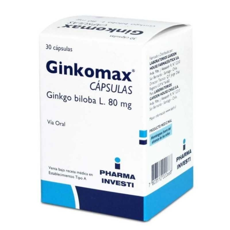 GINKOMAX 80 MG X 30 CAPSULAS