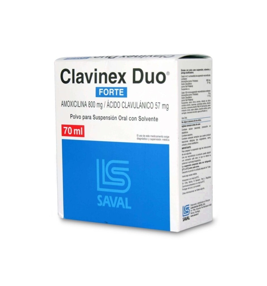 CLAVINEX DUO SUSPENSION FORTE 800 57 70ML X70