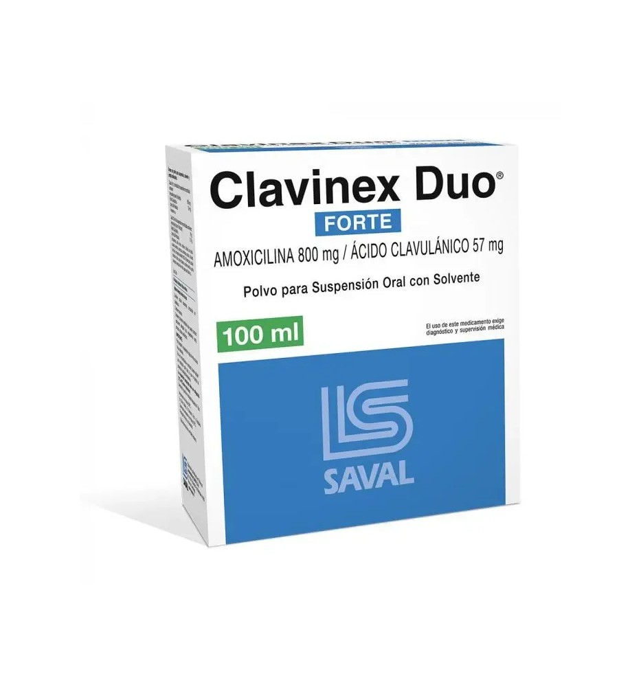 CLAVINEX DUO FORTE 800 MG / 57 MG X 100 ML SUSPENSION ORAL CLAVINEX DUO FORTE 800 MG / 57 MG X 100 ML SUSPENSION ORAL