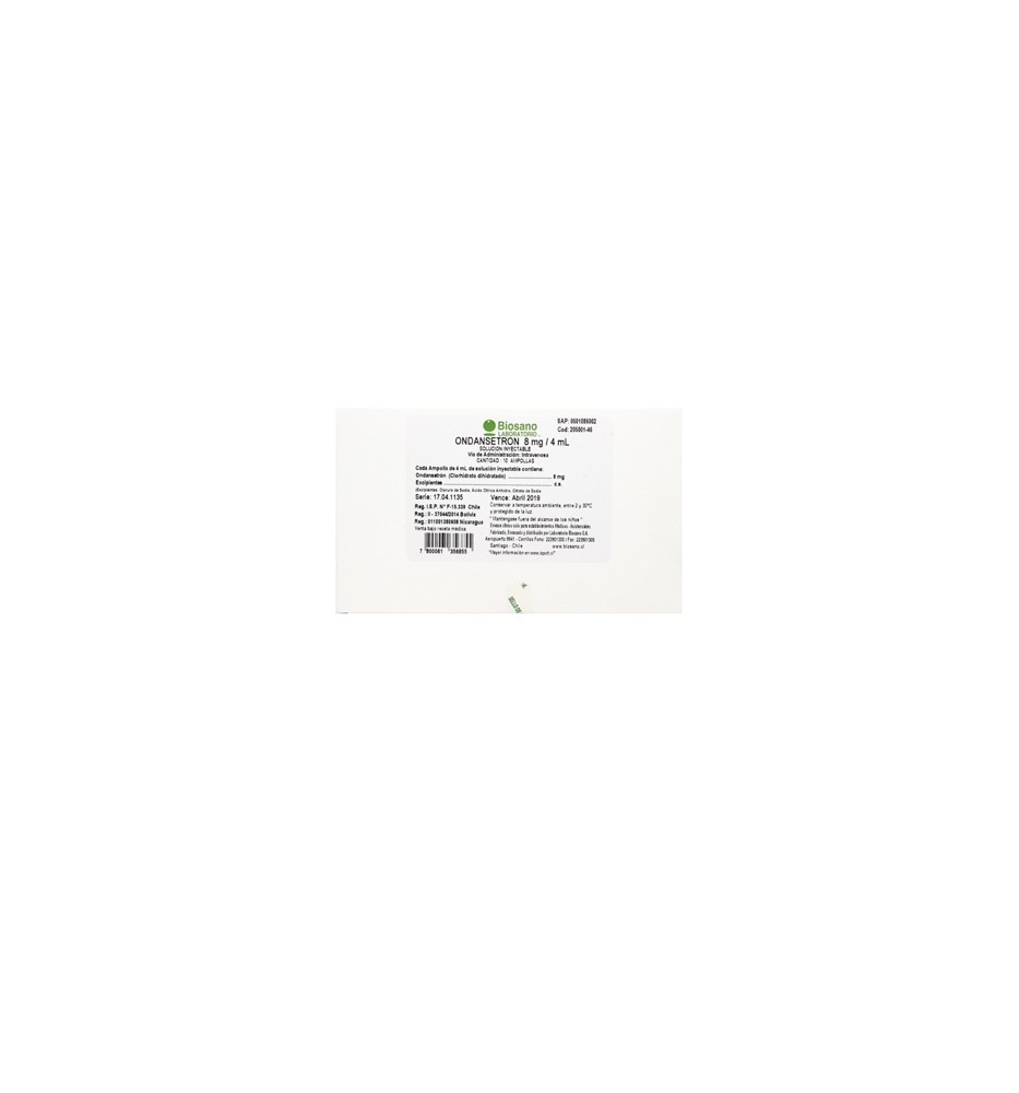 ONDANSETRON 8 MG /4 ML X5 AMPOLLAS