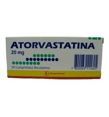 ATORVASTATINA 20 MG X 30 COMPRIMIDOS