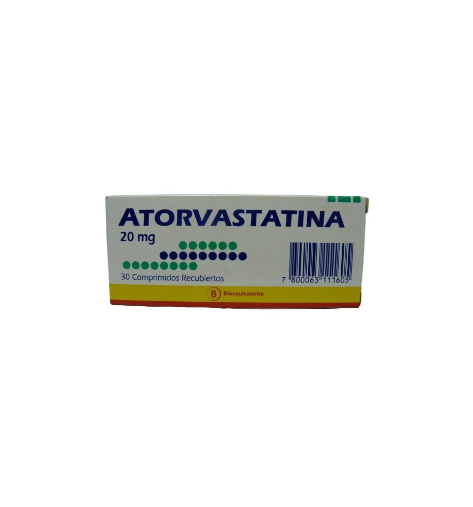 ATORVASTATINA 20 MG X 30 COMPRIMIDOS ATORVASTATINA 20 MG X 30 COMPRIMIDOS