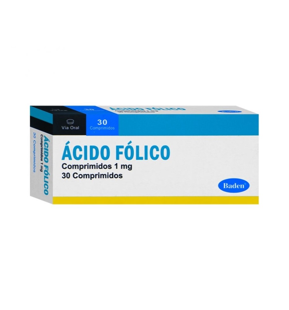 ACIDO FOLICO 1 MG X 30 COMPRIMIDOS ACIDO FOLICO 1 MG X 30 COMPRIMIDOS