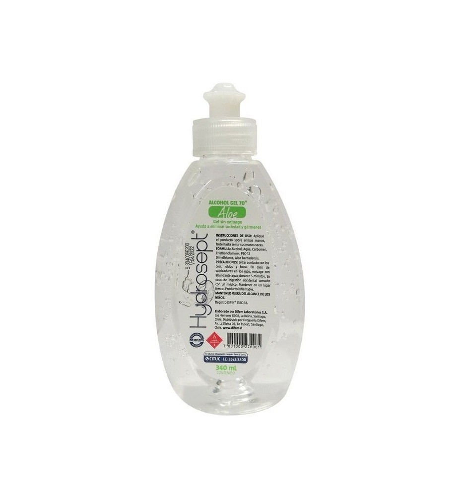 HYDROSEPT ALCOHOL GEL 70 C/ALOE X 340 ML HYDROSEPT ALCOHOL GEL 70 C/ALOE X 340 ML