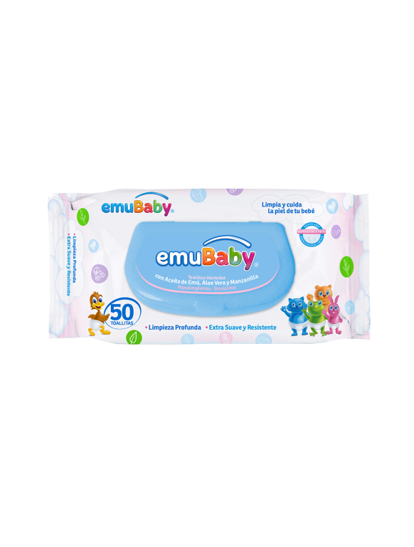 EMUBABY TOALLAS HUMEDAS C/AC EMU ALOE MANZANILLA 50 UNID