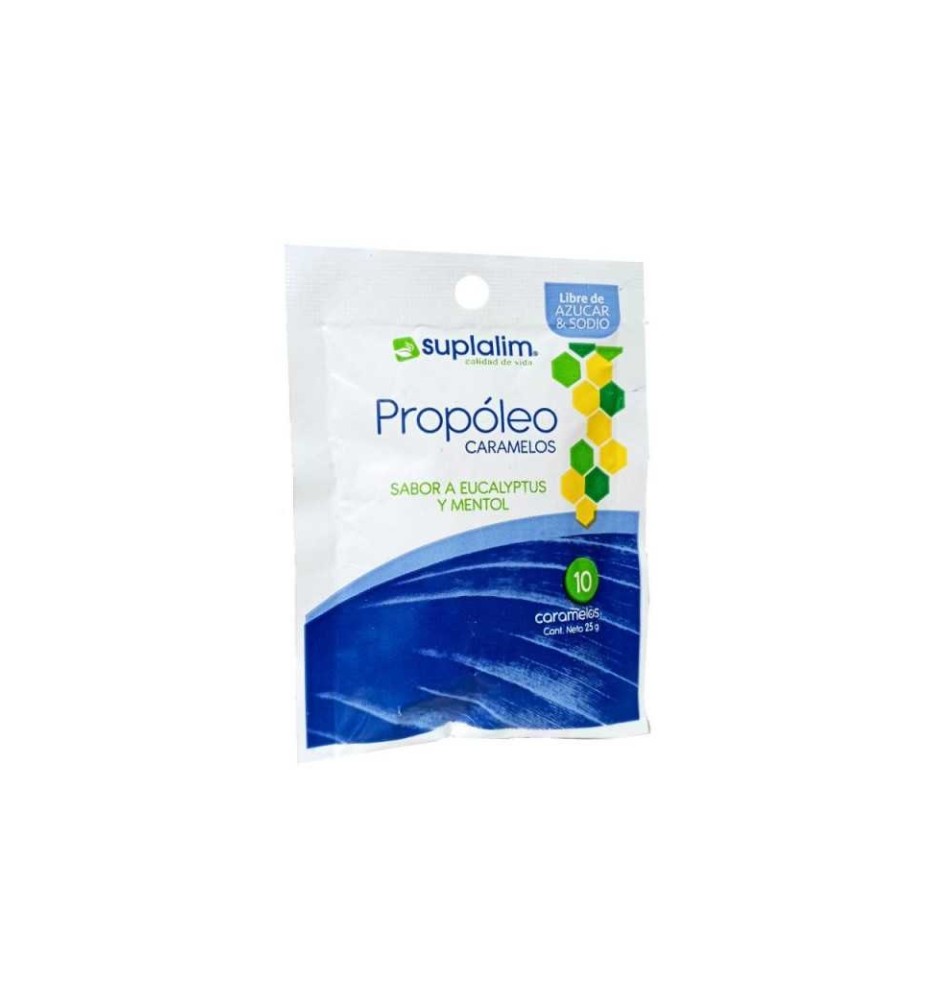 PROPOLEO CARAMELO EUCALYPTUS MENTOL  S/AZUCAR X10