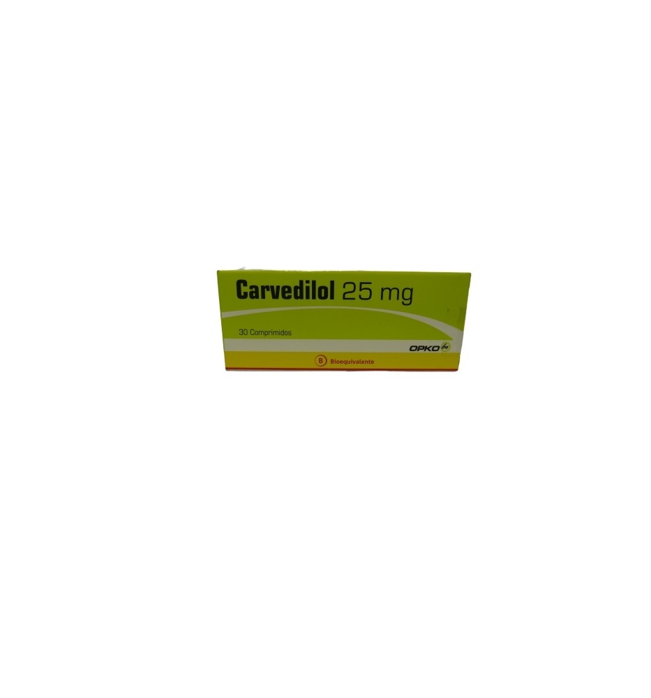 CARVEDILOL 25 MG X 30 COMPRIMIDOS CARVEDILOL 25 MG X 30 COMPRIMIDOS
