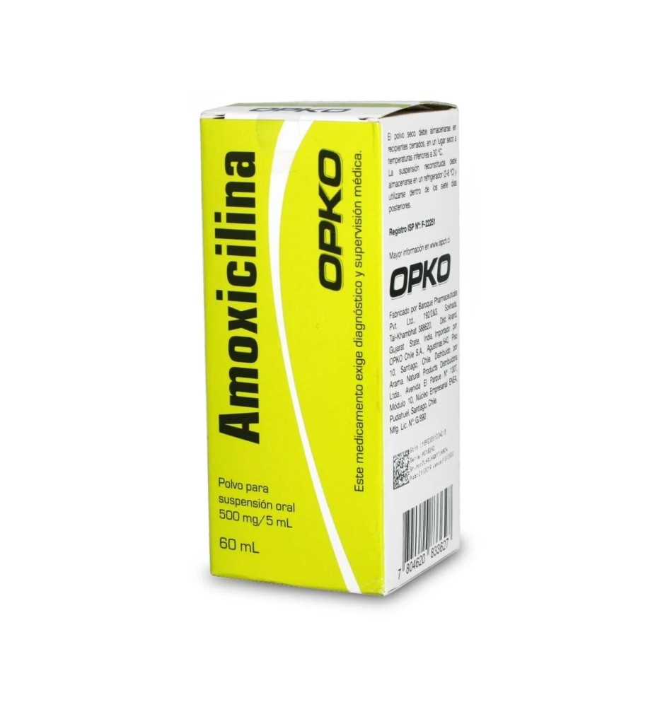 AMOXICILINA 500 MG / 5 ML X 60 ML SUSPENSION ORAL AMOXICILINA 500 MG / 5 ML X 60 ML SUSPENSION ORAL