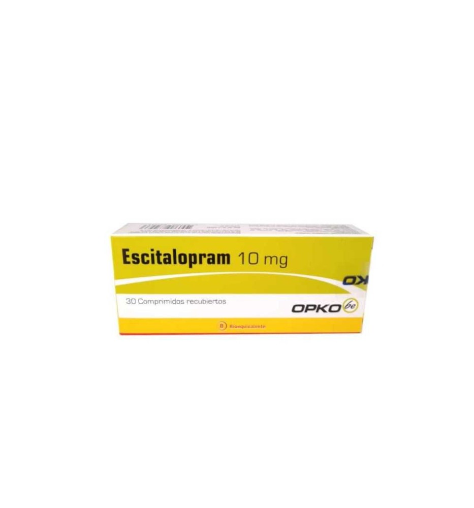 ESCITALOPRAM 10 MG X 30 COMPRIMIDOS RECUBIERTOS ESCITALOPRAM 10 MG X 30 COMPRIMIDOS RECUBIERTOS