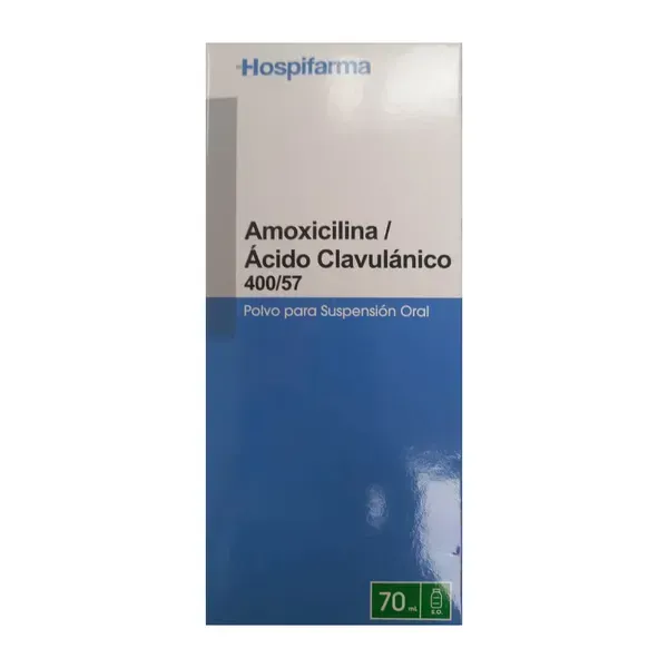 AMOXICILINA 400 MG / ACIDO CLAVULANICO 57 MG X 60 ML POLVO SUSPENSION