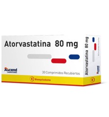 ATORVASTATINA 80 MG X 30 COMPRIMIDOS