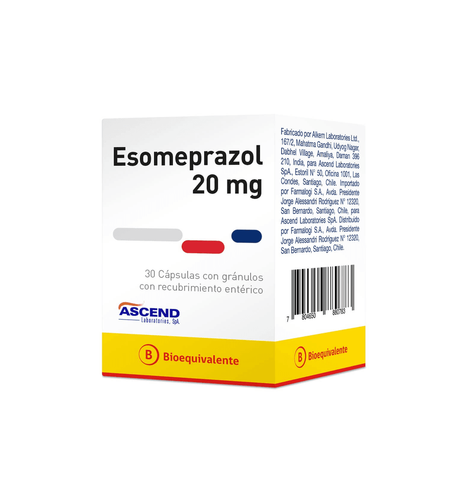 ESOMEPRAZOL 20 MG X30 CAPSULAS ESOMEPRAZOL 20 MG X30 CAPSULAS