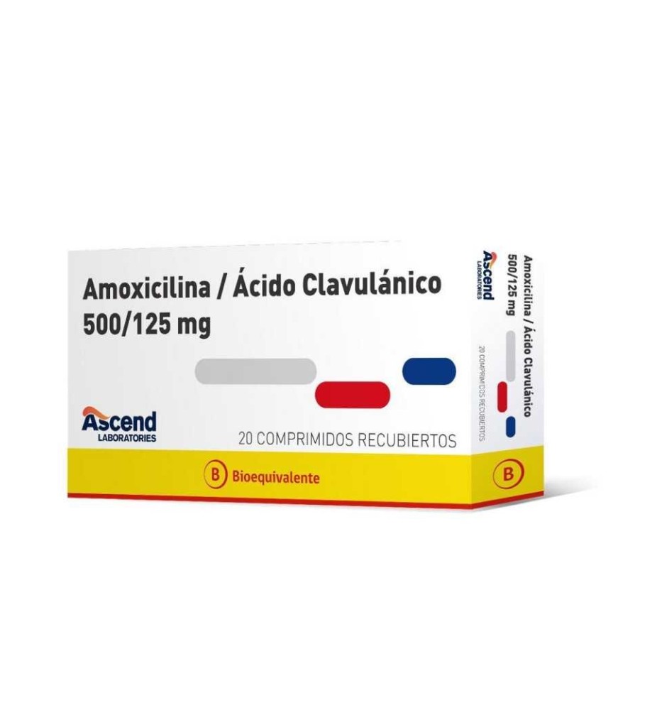 AMOXICILINA 500 MG / ACIDO CLAVULANICO 125 MG X 20 COMPRIMIDOS AMOXICILINA 500 MG / ACIDO CLAVULANICO 125 MG X 20 COMPRIMIDOS