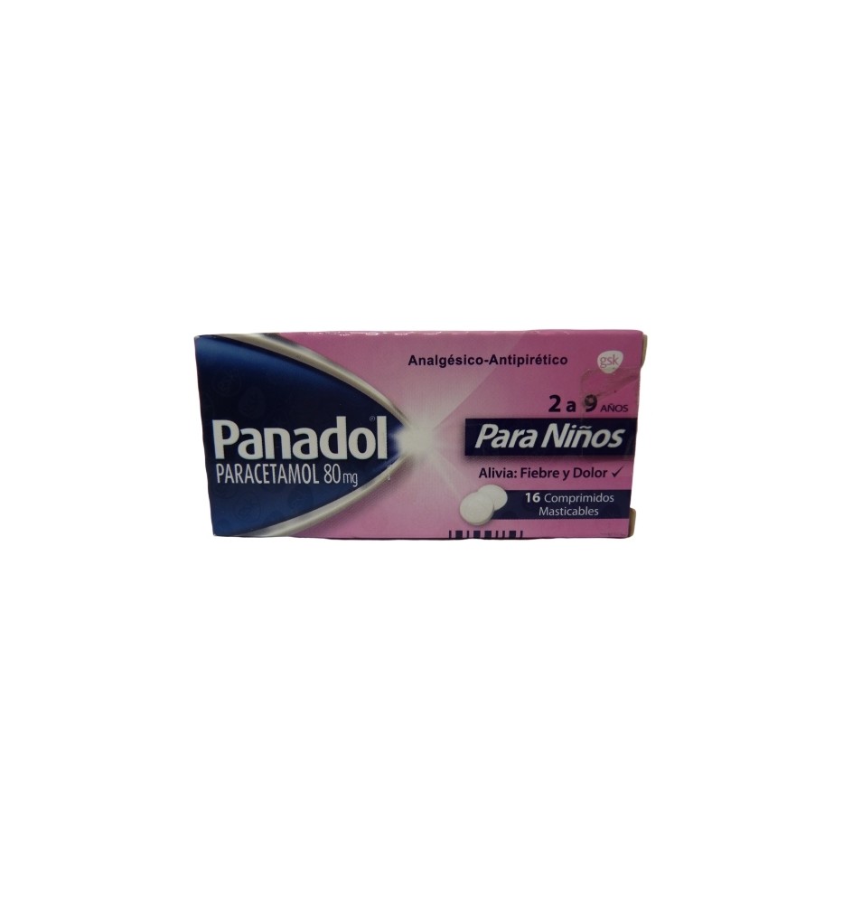PANADOL PEDIATRICO 80 MG X16 COMPRIMIDOS PANADOL PEDIATRICO 80 MG X16 COMPRIMIDOS