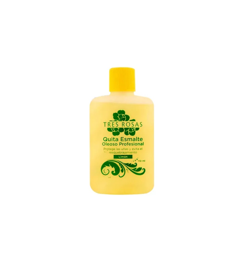 TRES ROSAS QUITA ESMALTE LIMON 110 ML TRES ROSAS QUITA ESMALTE LIMON 110 ML