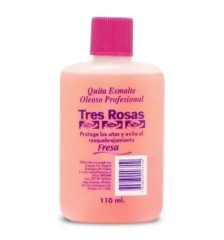 TRES ROSAS QUITA ESMALTE FRESA 110 ML