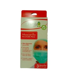 MASCARILLAS PLANAS S/LATEX X3