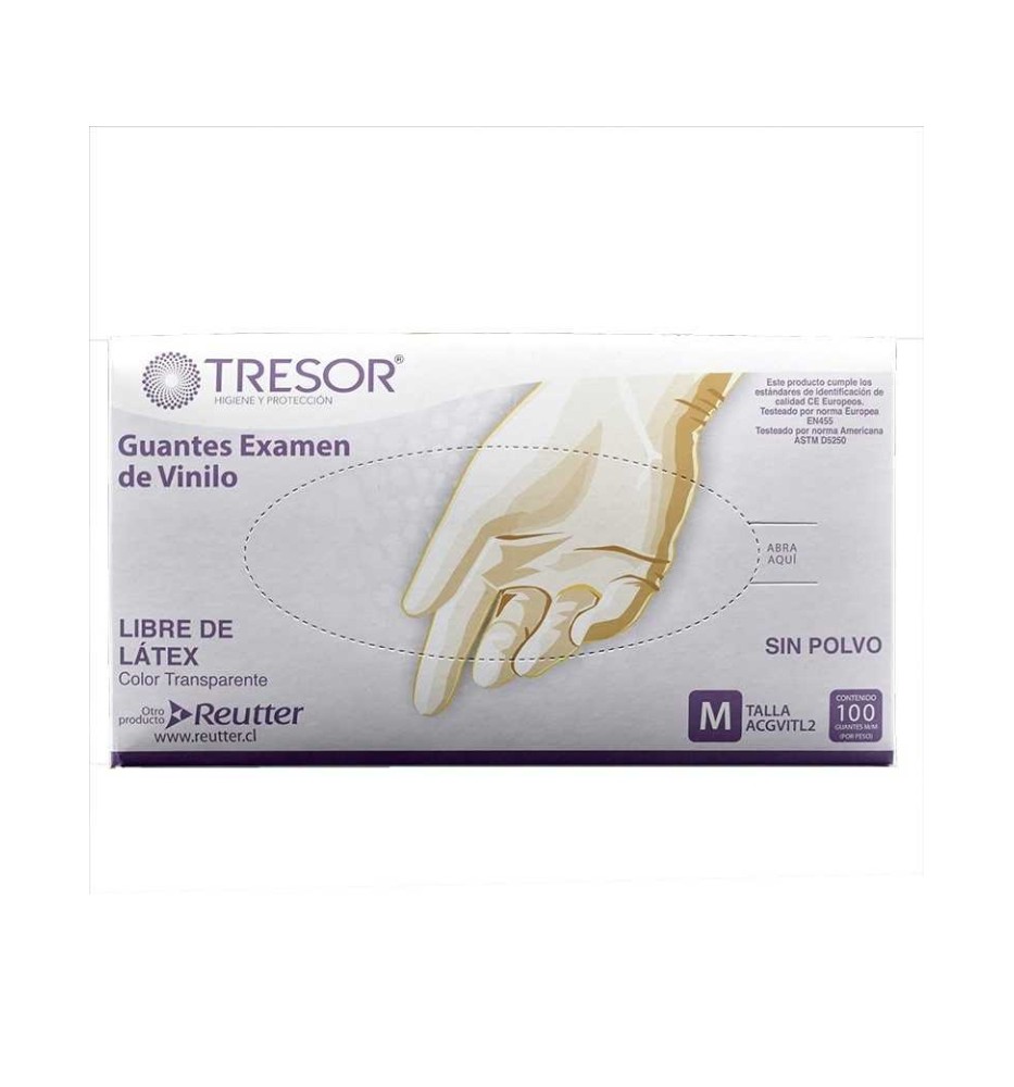 GUANTES DE EXAMINACION VINILO AMBIDIESTRO TM X 100 GUANTES DE EXAMINACION VINILO AMBIDIESTRO TM X 100