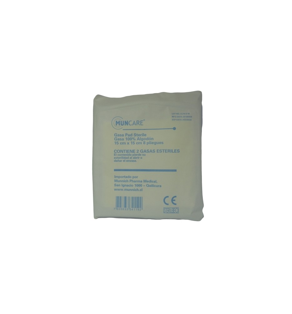 GASA ALGODON ESTERIL 15X15 CM 8PLY X2 GASA ALGODON ESTERIL 15X15 CM 8PLY X2