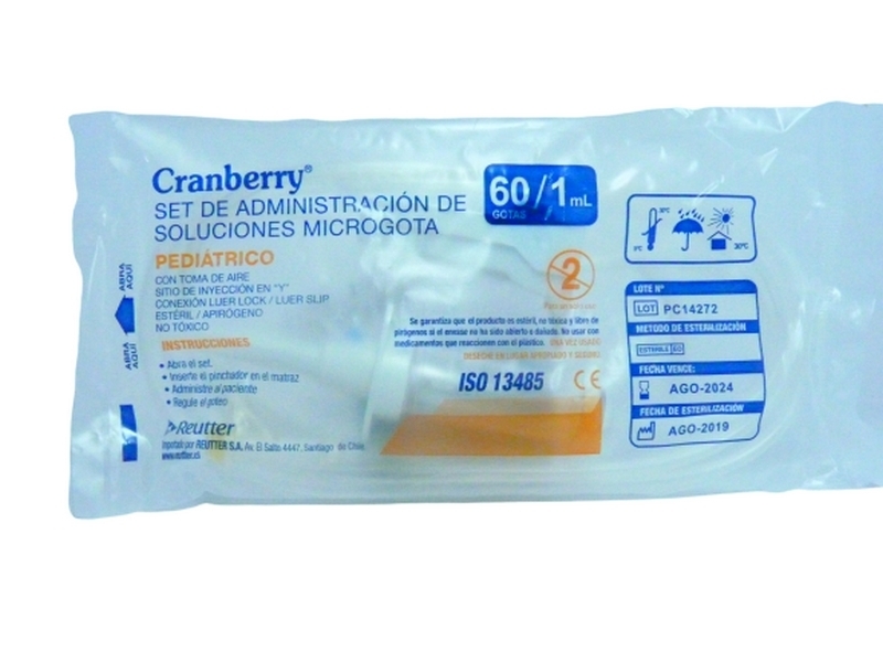 BAJADA DE SUERO MICROGOTEO 60GOTAS /1ML