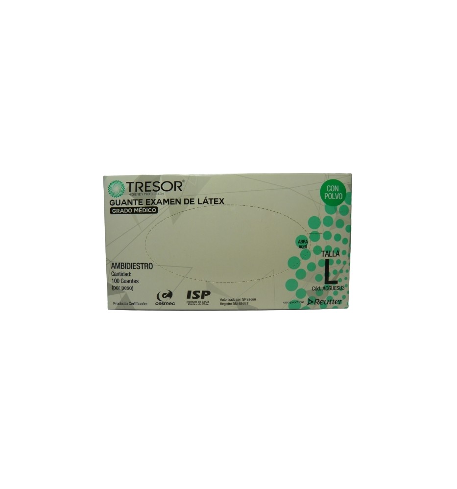 GUANTE LATEX TALLA L 100 X100 GUANTE LATEX TALLA L 100 X100